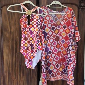 Trina Turk One Piece Swim Suit and Coverup